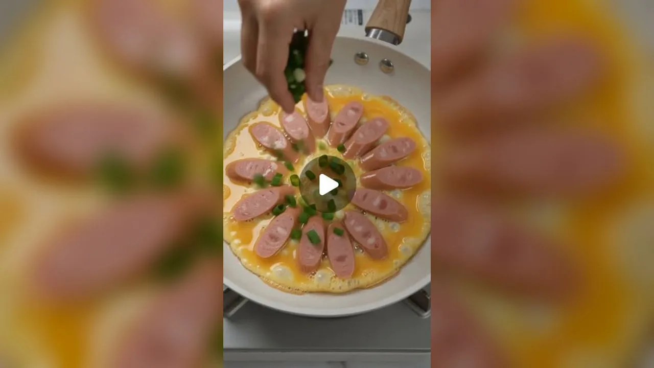 Омлет‑квітка із сосисками