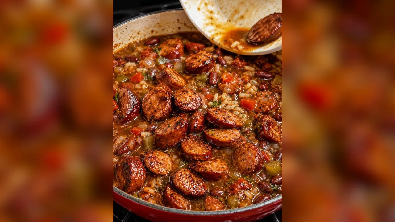 Feijão Vermelho Estilo Nova Orleans com Arroz