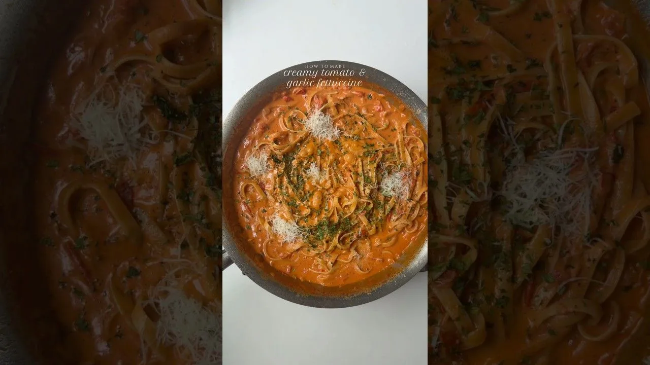 Fettuccine with Creamy Tomato Garlic Sauce