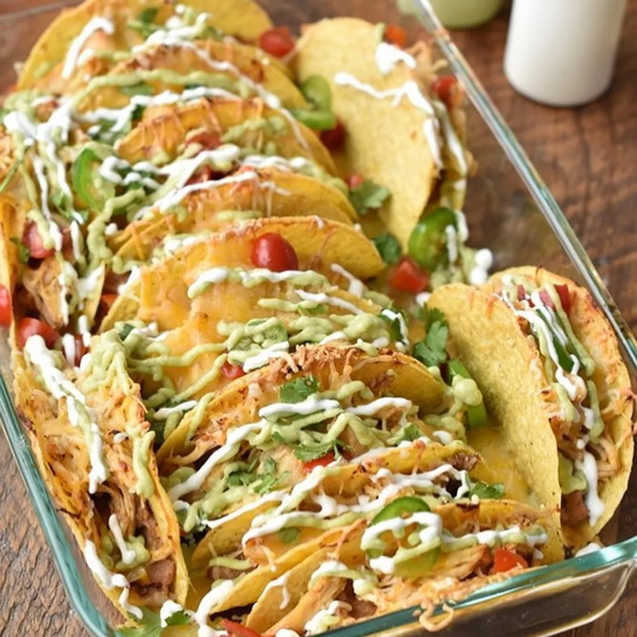 Crock Pot Chicken Baked Tacos