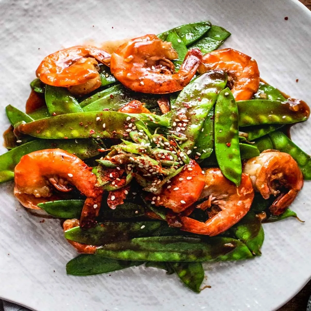 Shrimp With Snow Peas