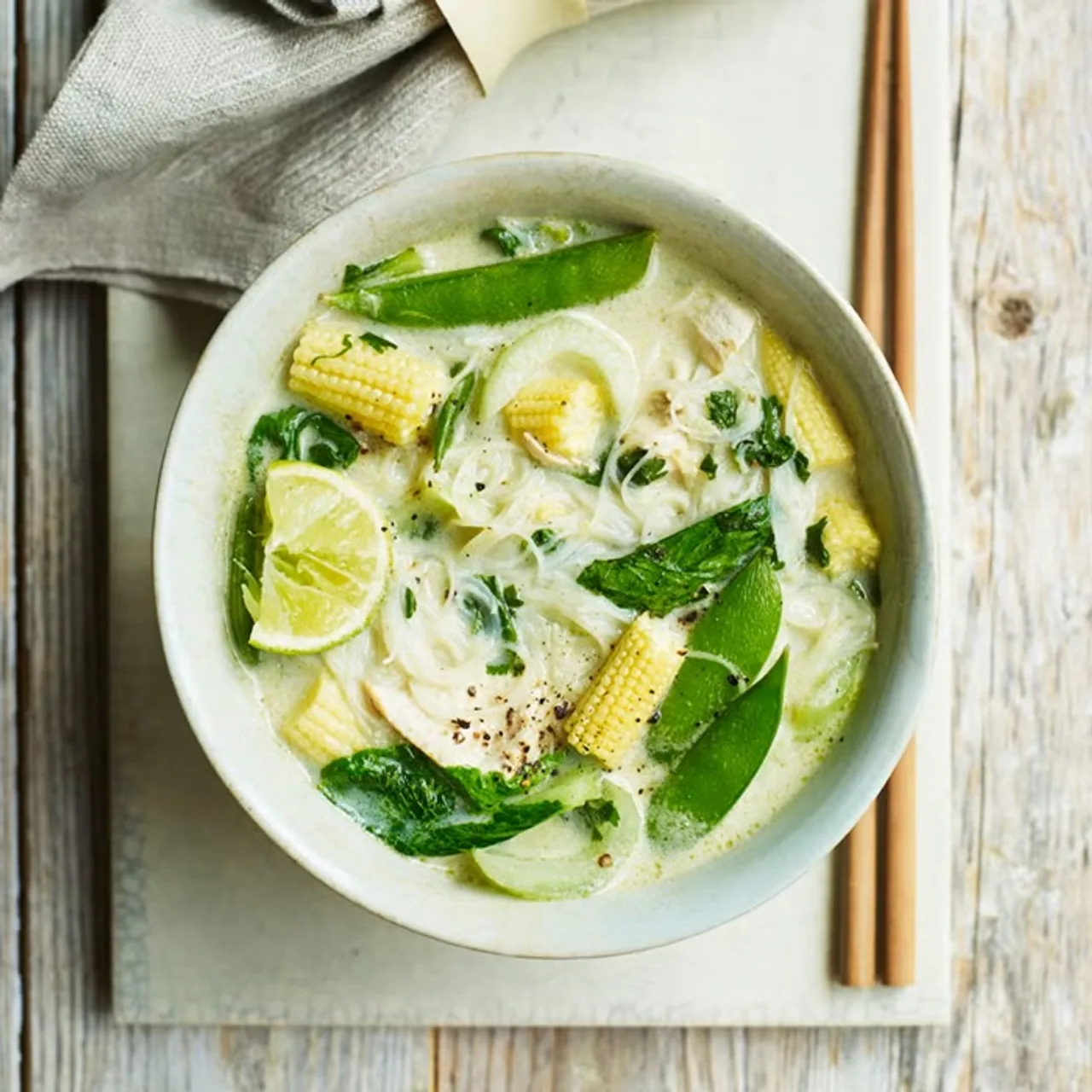 Thai green chicken soup