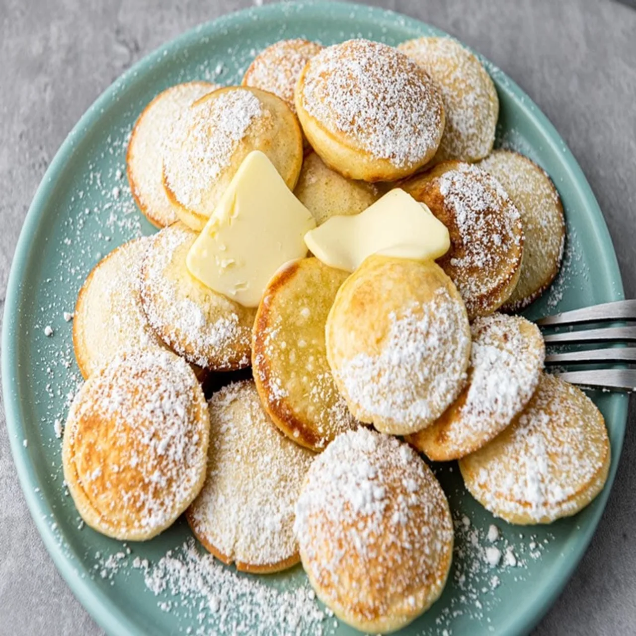 Dutch poffertjes (mini pancakes)